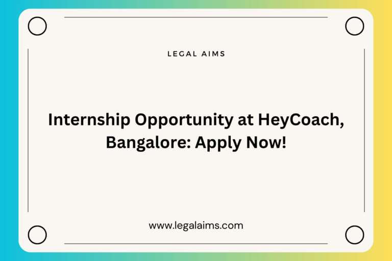 Internship Opportunity at HeyCoach, Bangalore