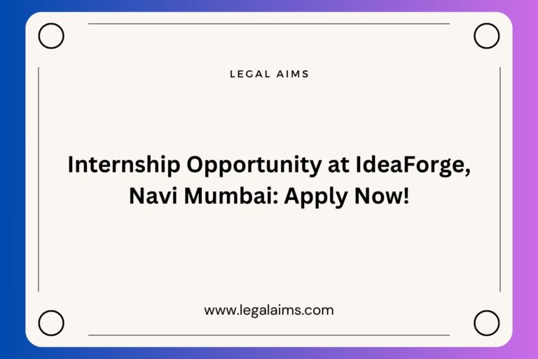 Internship Opportunity at IdeaForge, Navi Mumbai: Apply Now!