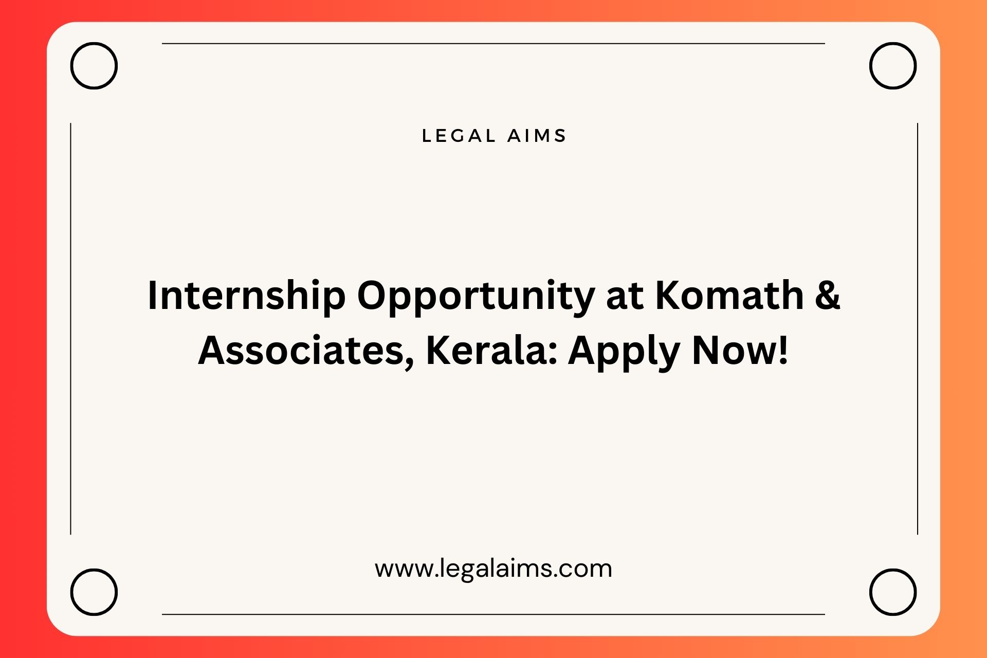 Internship Opportunity at Komath & Associates, Kerala Apply Now!