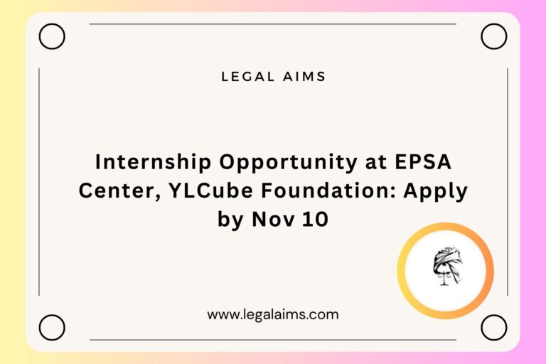 Internship Opportunity at EPSA Center, YLCube Foundation: Apply by Nov 10