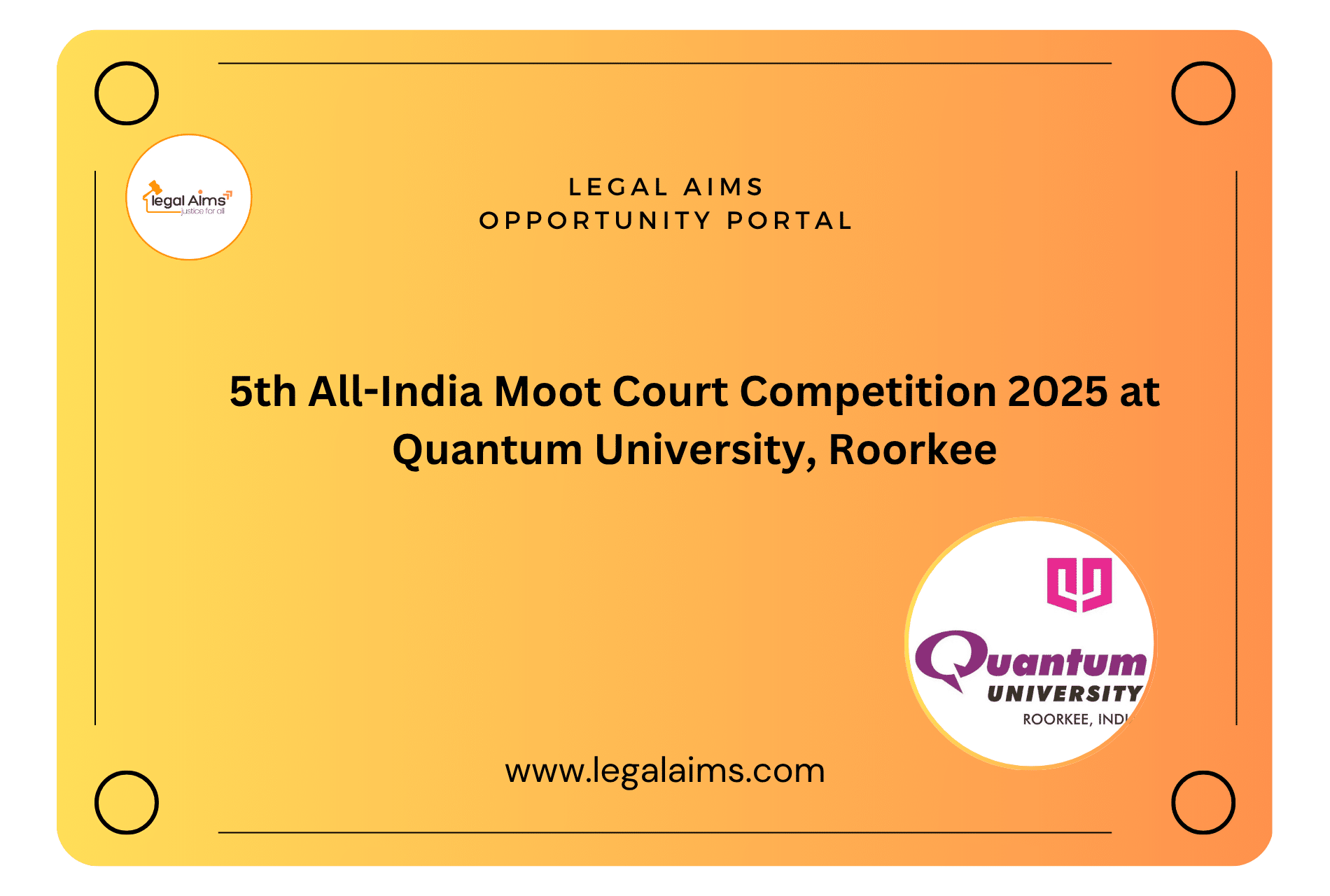 5th All-India Moot Court Competition 2025 at Quantum University, Roorkee