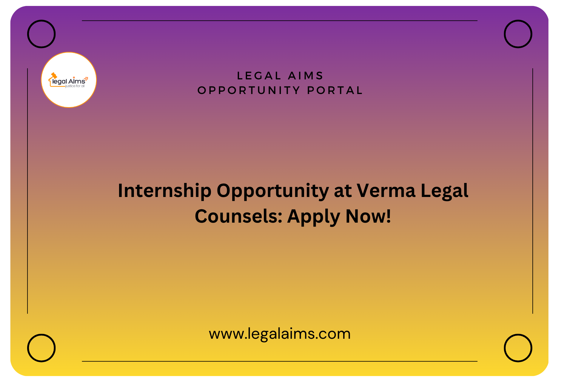 Internship Opportunity at Verma Legal Counsels: Apply Now!