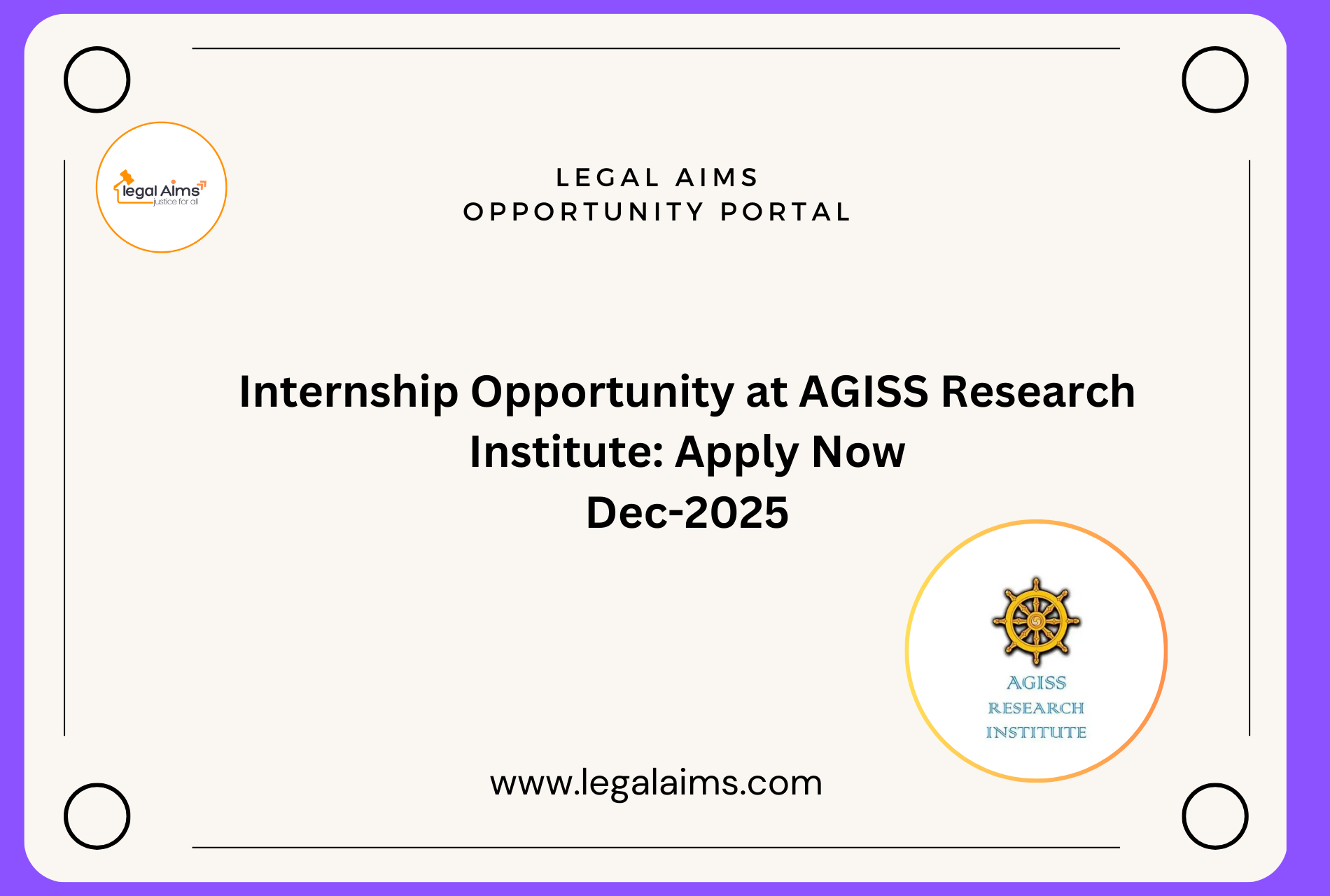 Internship Opportunity at AGISS Research Institute: Apply Now