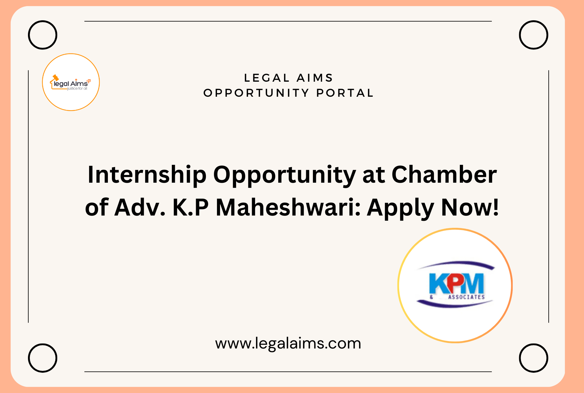 Internship Opportunity at Chamber of Adv. K.P Maheshwari: Apply Now!