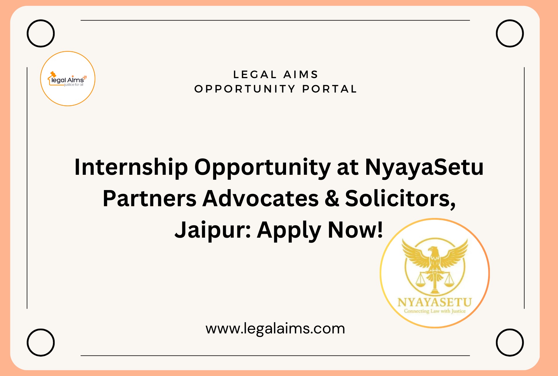 Internship Opportunity at NyayaSetu Partners Advocates & Solicitors, Jaipur: Apply Now!