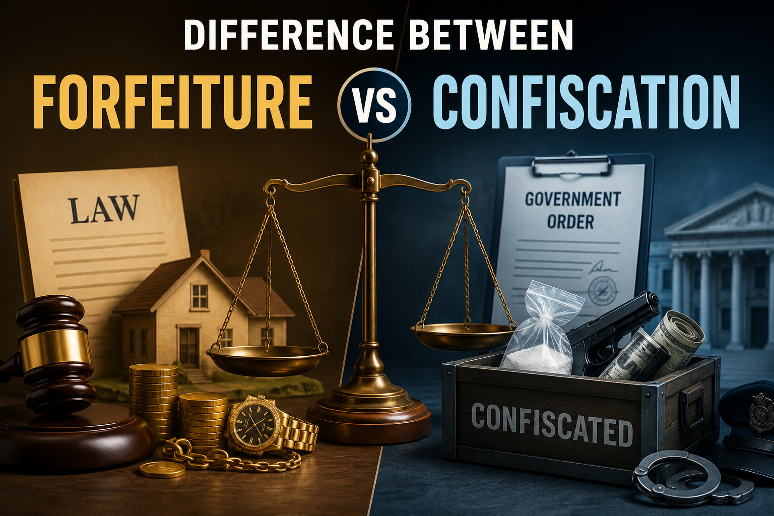 Difference Between Forfeiture and Confiscation