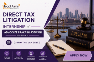 Direct Tax Litigation Internship at Advocate Prakash Jotwani, Mumbai [3 Months, Jan 2027]